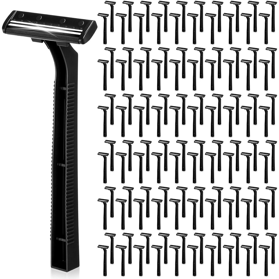 Lothee twin blade razor bulk pack with ergonomic grip for precision shaving.