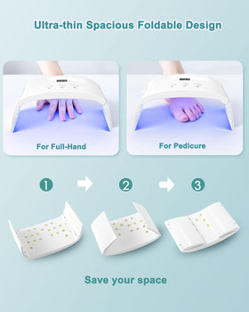 LED bead arrangement covers all sides for efficient curing.