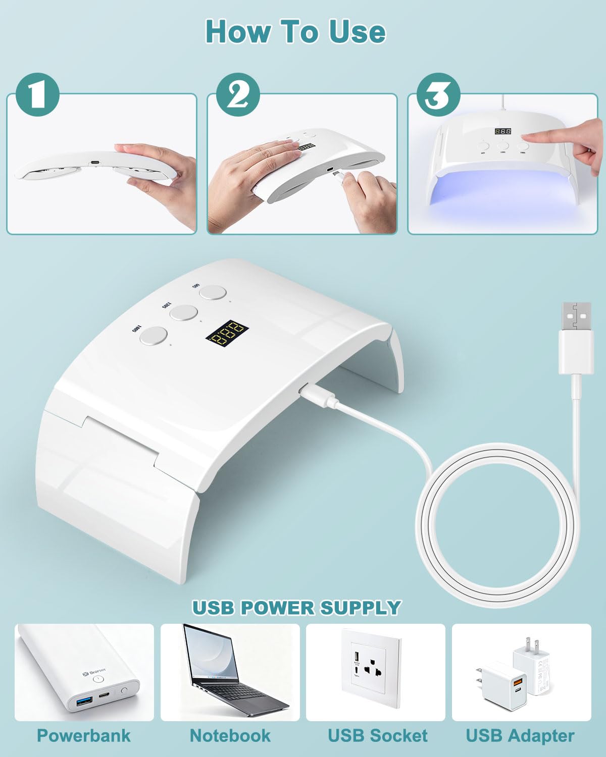 Lotifie compact travel design for on-the-go gel nails.