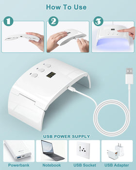 Lotifie compact travel design for on-the-go gel nails.