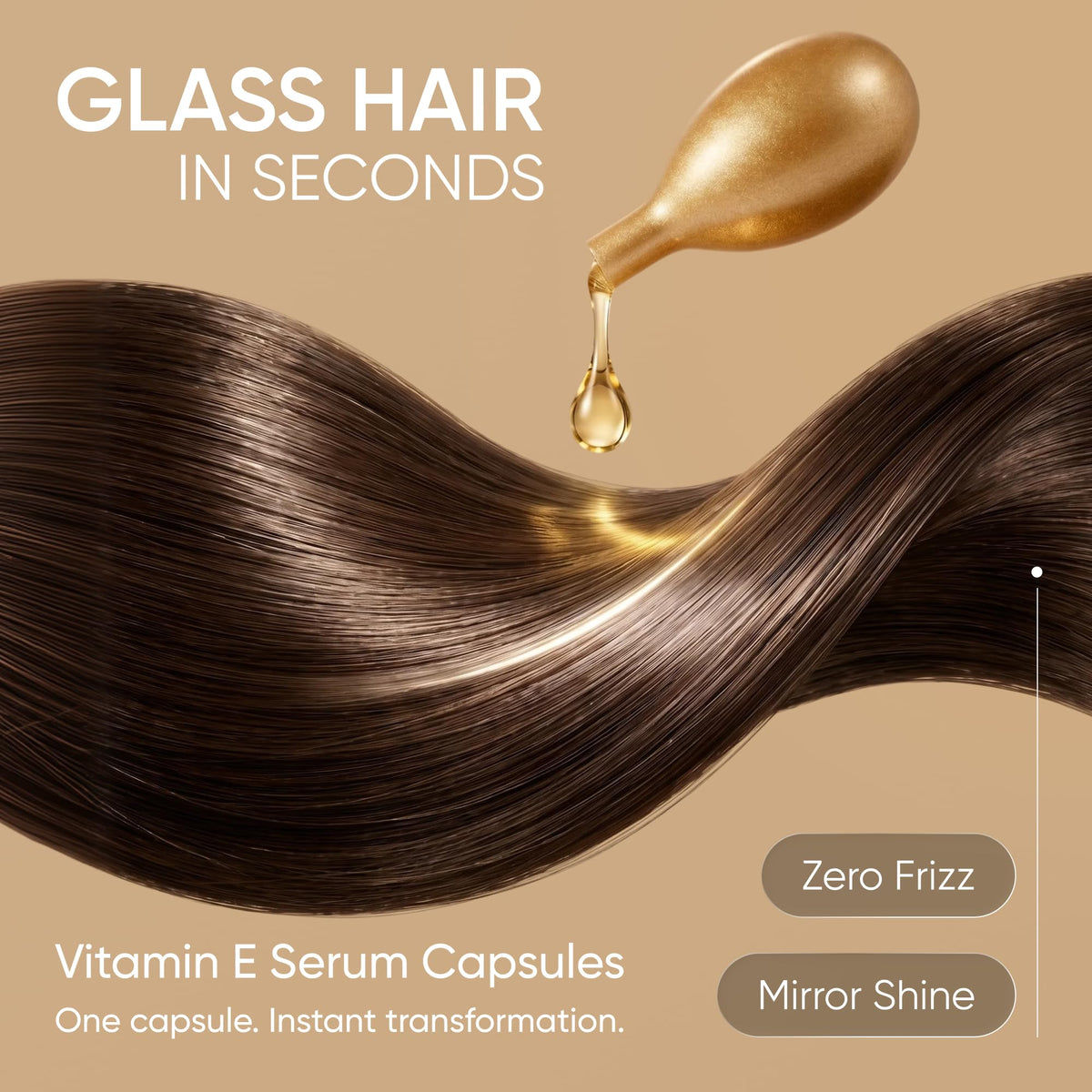 Lotus Laboratories glass hair in seconds shows a glossy, frizz-free finish.