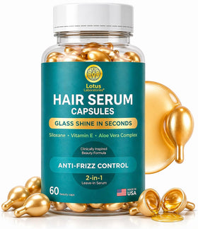 Lotus Laboratories anti-frizz serum capsules packaging for mess-free smoothing.