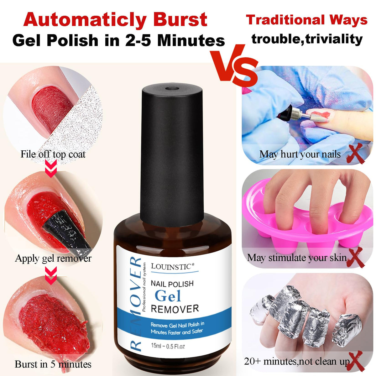 LOUINSTIC quick-removal 2-5 min demonstrates fast polish release