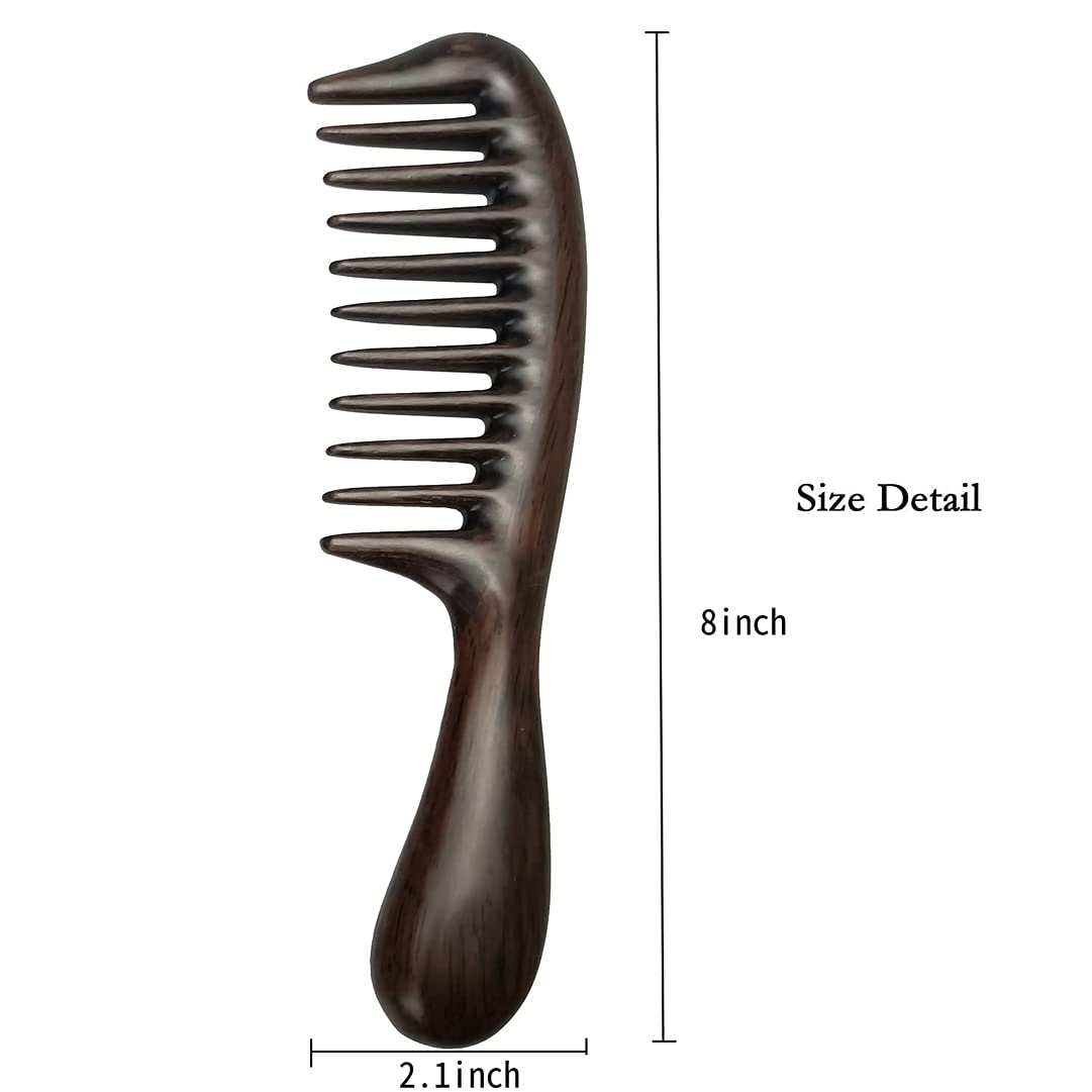 Louise Maelys anti-static wooden comb reduces snagging during brushing