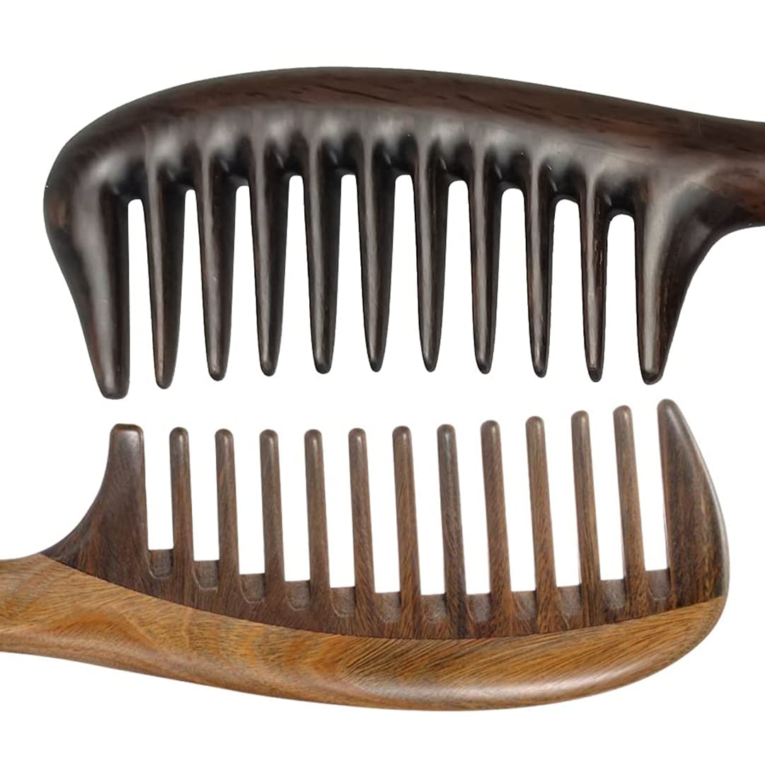 Louise Maelys black sandalwood wide-tooth comb for anti-static styling and gentle glide