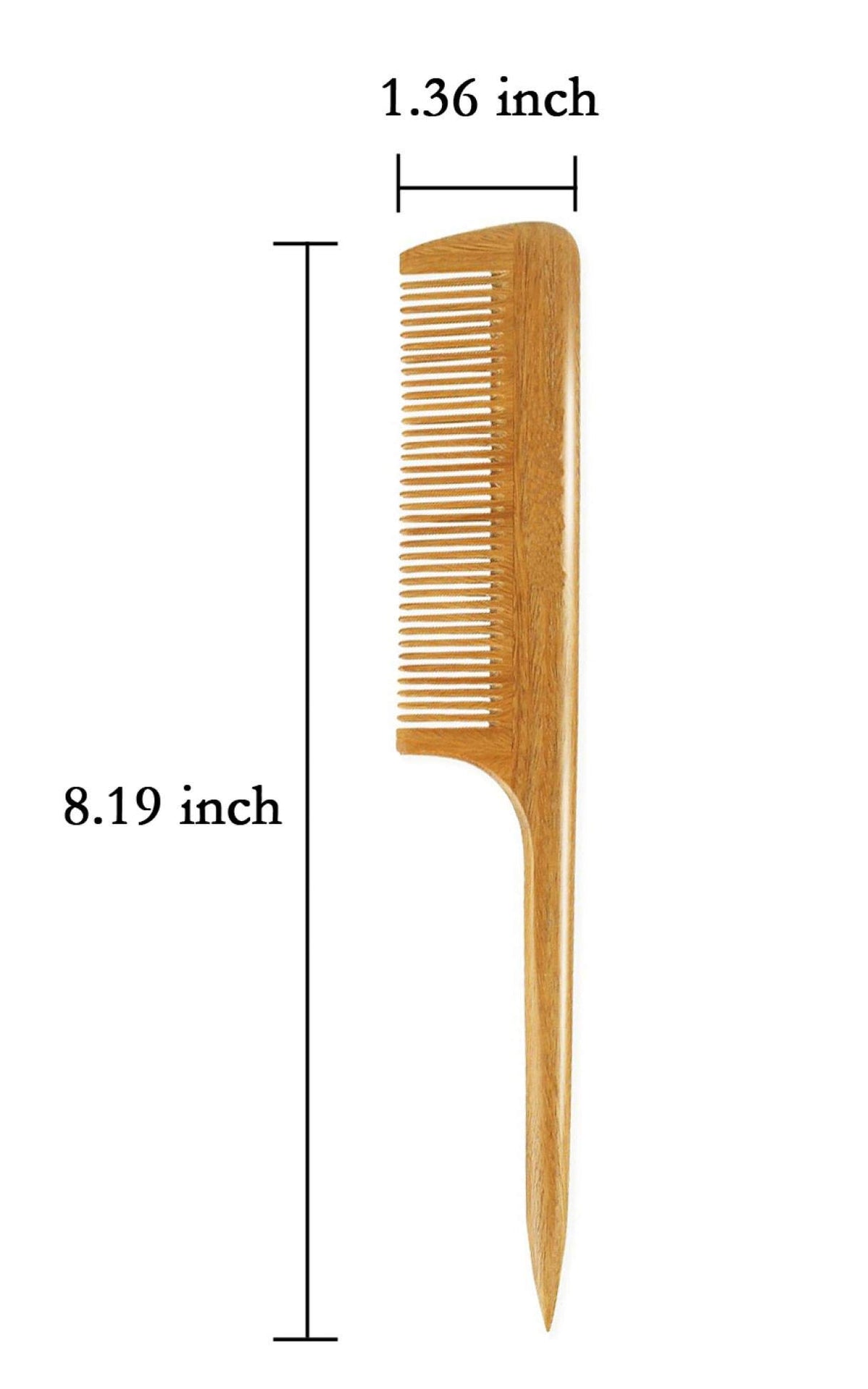 Louise Maelys sandalwood tail comb for precise parting and styling.