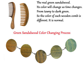Louise Maelys sandalwood moon-shape comb for gentle detangling in curly hair.