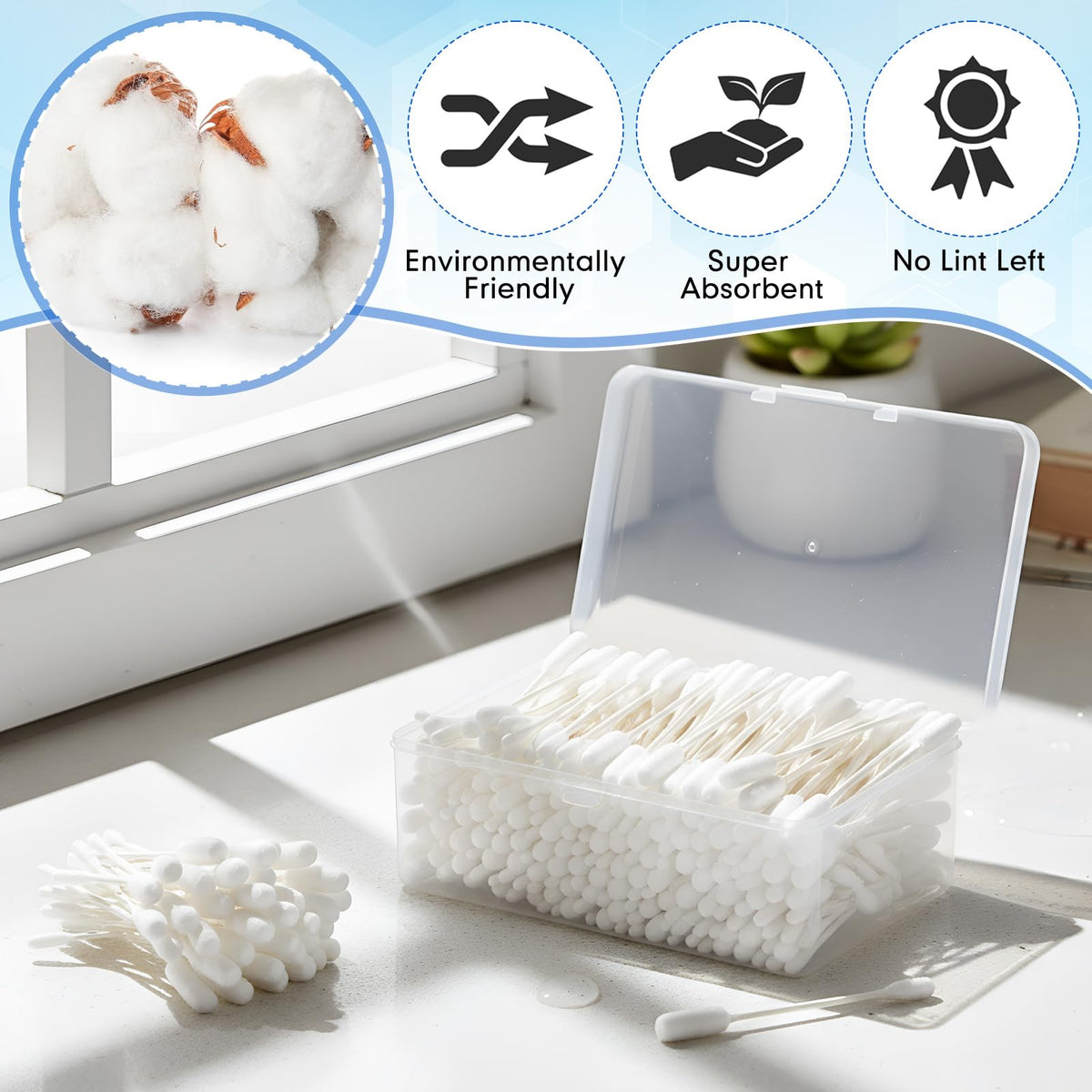 Lounsweer versatile swabs suitable for makeup, crafts, pet care, and home tasks.