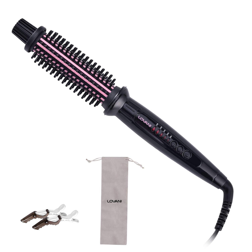 LOVANI Curling Iron Brush with 1-inch barrel for smooth, defined curls.