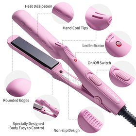 LOVANI Mini Flat Iron demonstrates rapid heating for quick touch-ups on the go