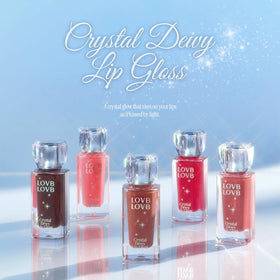 LOVB Crystal Dewy Lip Gloss application closeup demonstrates lightweight glide