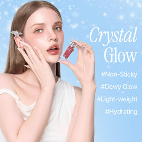 LOVB Crystal Dewy Lip Gloss Pink Dolphin packaging closeup