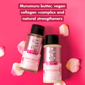 Close-up of sulfate-free formula in Love Beauty And Planet conditioner