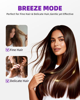 Love Best gentle mode protects delicate hair and kids during drying sessions