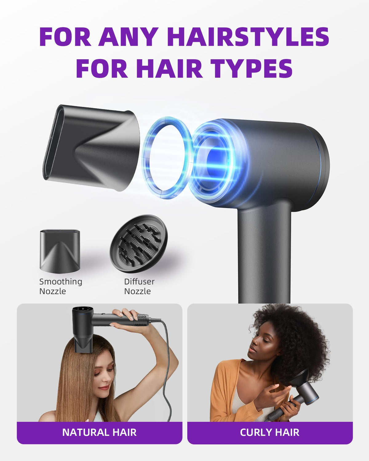 Love Best quiet operation at 60 dB makes late-night styling possible