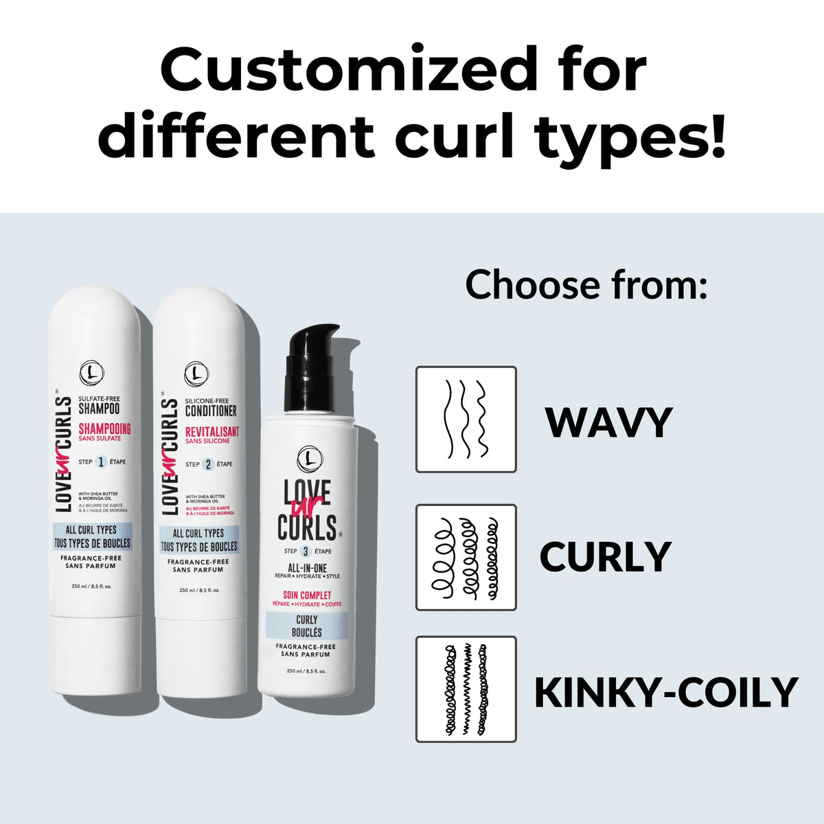 Love Ur Curls bathroom scene showing effortless curl enhancement with the system.