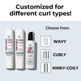 Love Ur Curls bathroom scene showing effortless curl enhancement with the system.