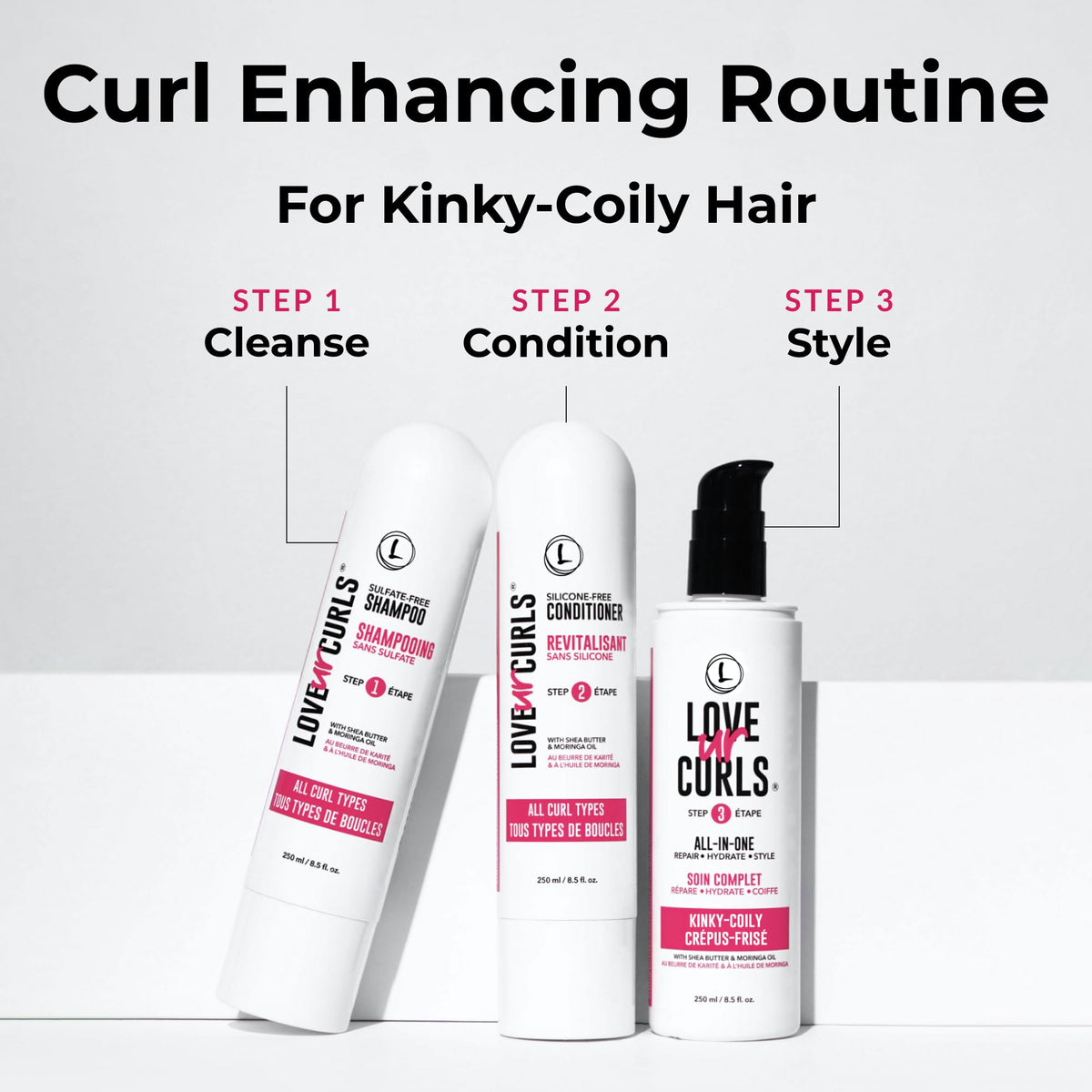 Love Ur Curls conditioner bottle ready to detangle and moisturize