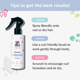 Love Ur Curls Kids detangler promotes soft, manageable curls.