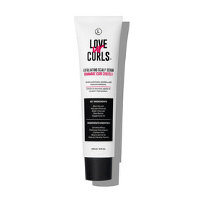 Love Ur Curls Exfoliating Scalp Scrub bottle with peppermint for a refreshing cleanse.