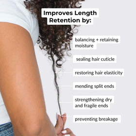 Love Ur Curls Split End Mender hair closeup: visibly softer, smoother curls after use.