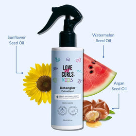 Love Ur Curls Spray application showing even distribution for curls.