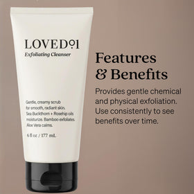 Loved01 exfoliator texture result reveals smoother skin and improved tone after use.