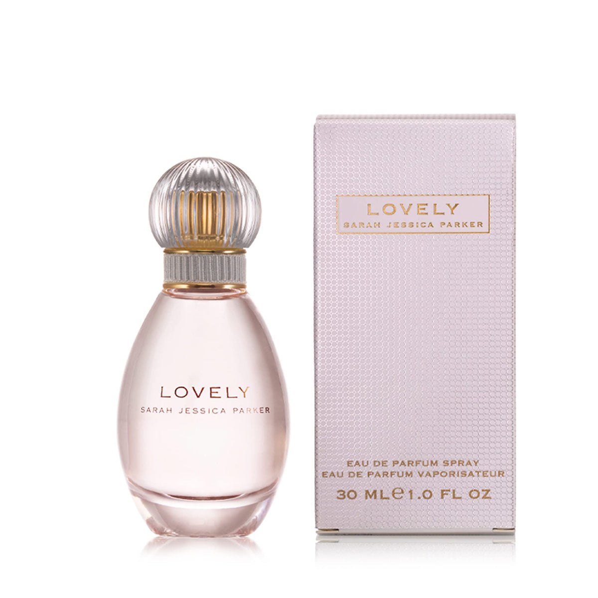 Lovely by SJP rosewood and lavender note close-up invites romantic mornings.