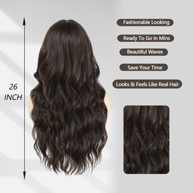 Lovenia middle-part bangs wig delivers natural parting with easy styling options.