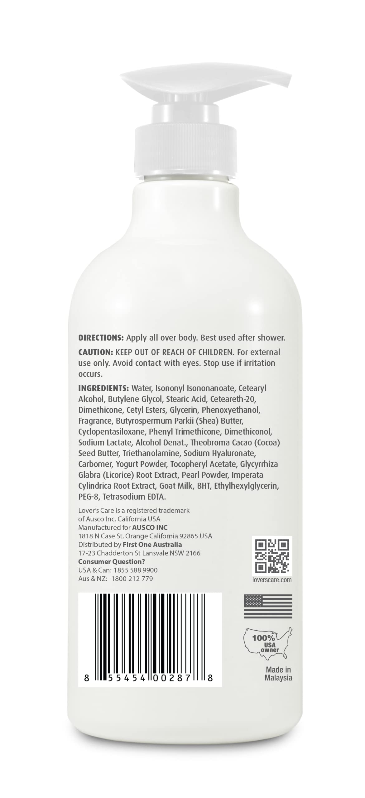 Lovercare Goat Milk bottle with label detail signals premium nourishment.