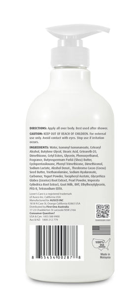 Lovercare Goat Milk bottle with label detail signals premium nourishment.