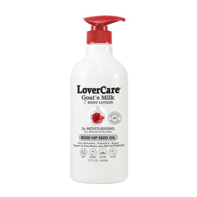 Lovers Care Goat's Milk Body Lotion bottle front for daily nourishing hydration.