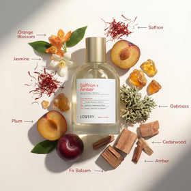 LOVERY Ambery Saffron box packaging, gift-ready luxury