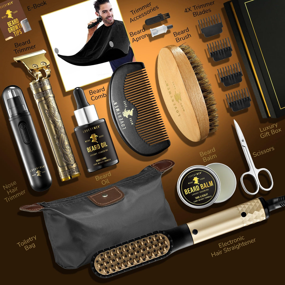 LOVERY beard trimmer offers precise trimming with quiet operation.