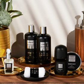 LOVERY beard wash and conditioner bottle for a polished beard.