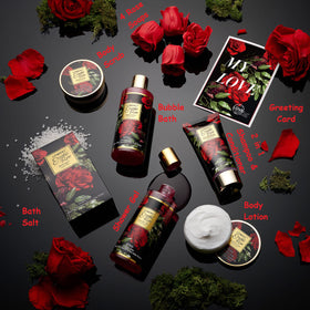 Lovery Exotic rose spa kit with calming rose aroma for home pampering.