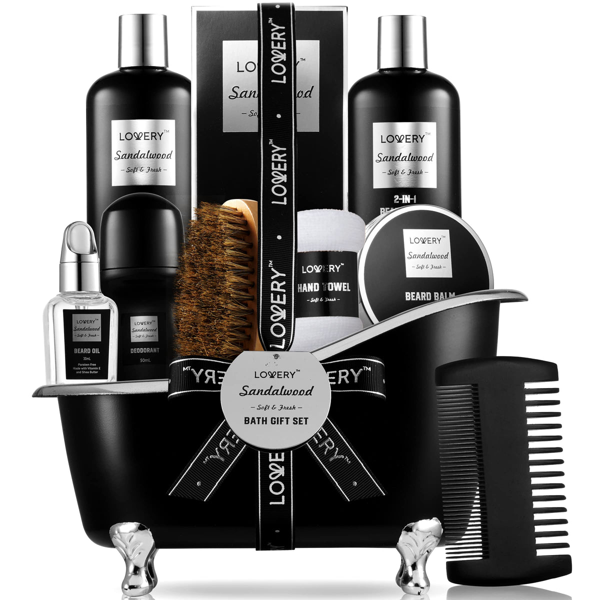 LOVERY giftset sandalwood spa basket for him, a premium self-care ritual.