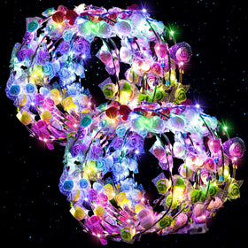 LovesTown 24-piece LED flower crown on headband adds sparkle to events.