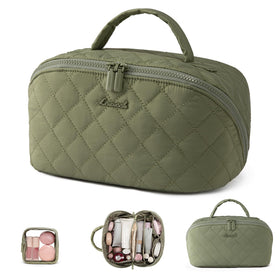 LOVEVOOK travel makeup bag open-flat design for quick access