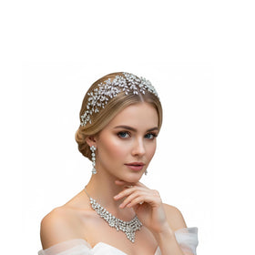 Lovfoiver rhinestone bridal headpiece enhances timeless wedding elegance.