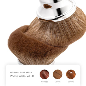 Loving Tan brush provides full-coverage strokes on legs and arms.