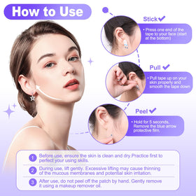 Loxbcin skin-friendly lift tape supports a confident V-shaped contour.