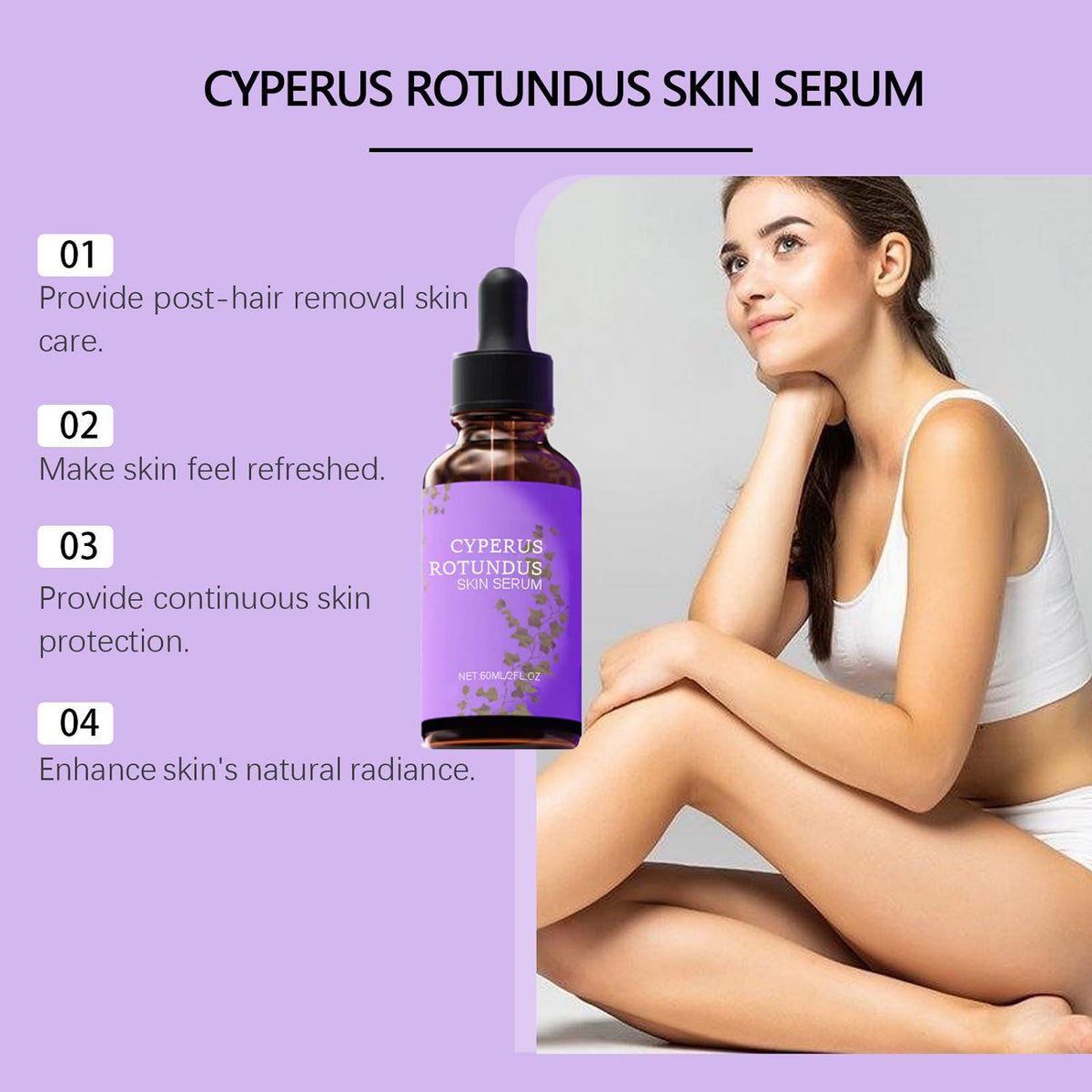 Application on arm and leg with LOYOTICE serum for smoother texture.