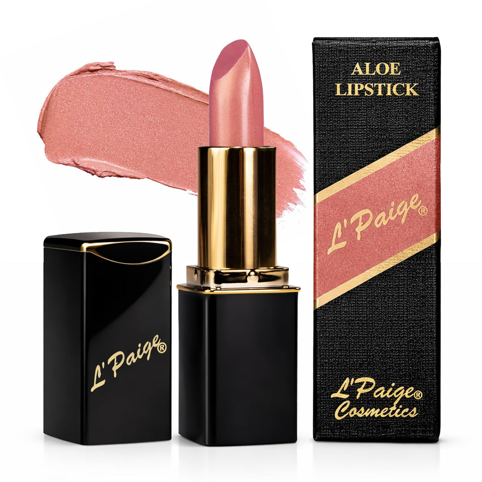 L'Paige Champagne Soft Rose-Nude lipstick packaging—premium design for gifting.