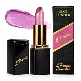 L'Paige Grape Ice lipstick swatch highlights iridescent lavender shimmer.
