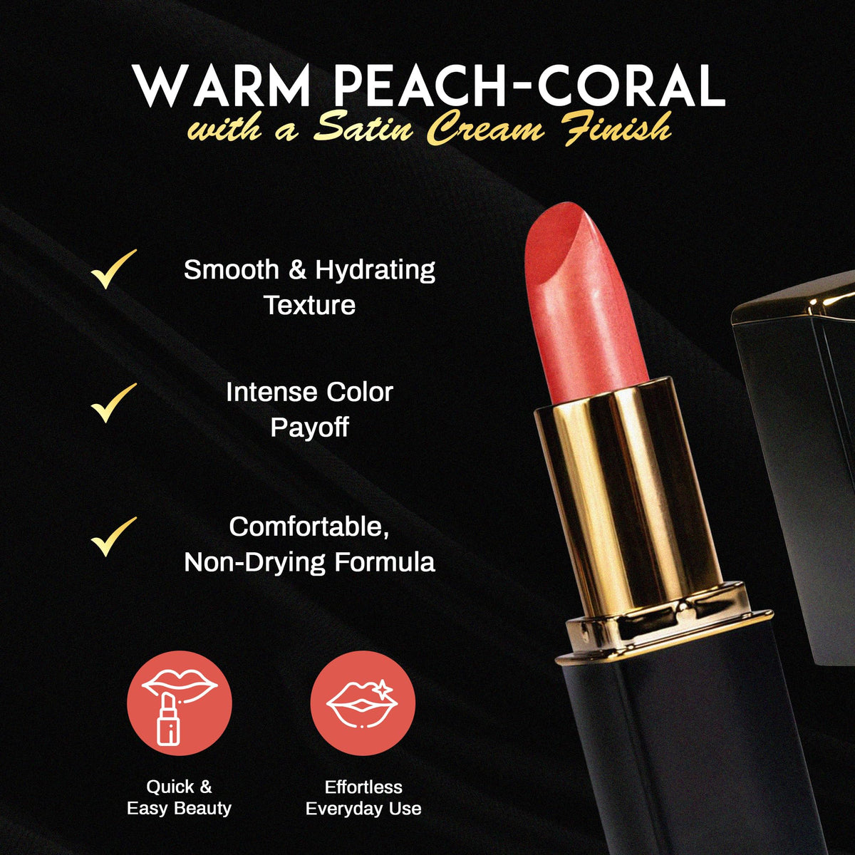 Warm-toned lip shade ideal for everyday office and socials.
