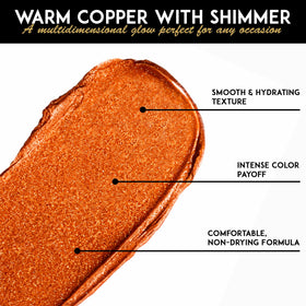 L’Paige Frosted Copper Lipstick L05 daily-wear look on lips.