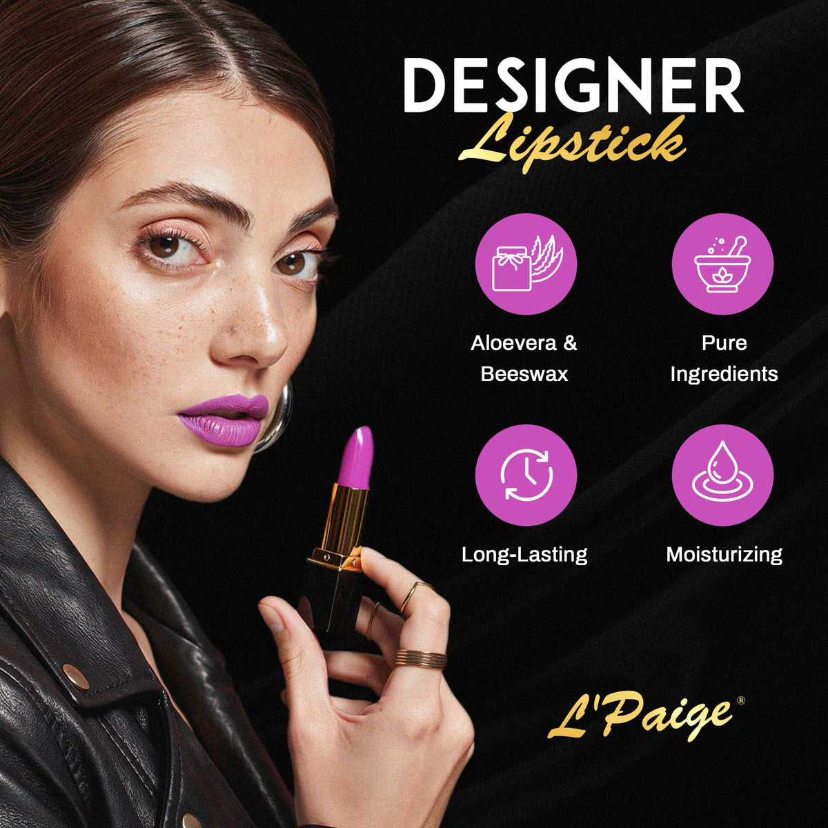L'Paige L21 twist mechanism demonstrated for precise, smooth application.