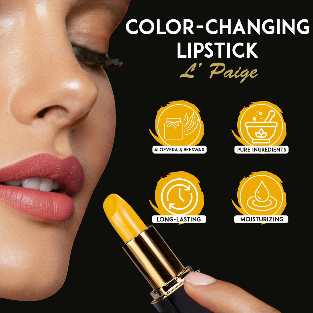 Color-stay LYW lipstick offers smudge- and transfer-resistance throughout the day.