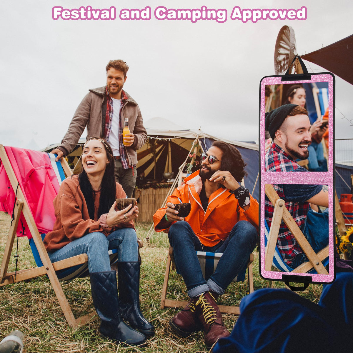 LPHUMEX foldable travel mirror fits into luggage and bags.